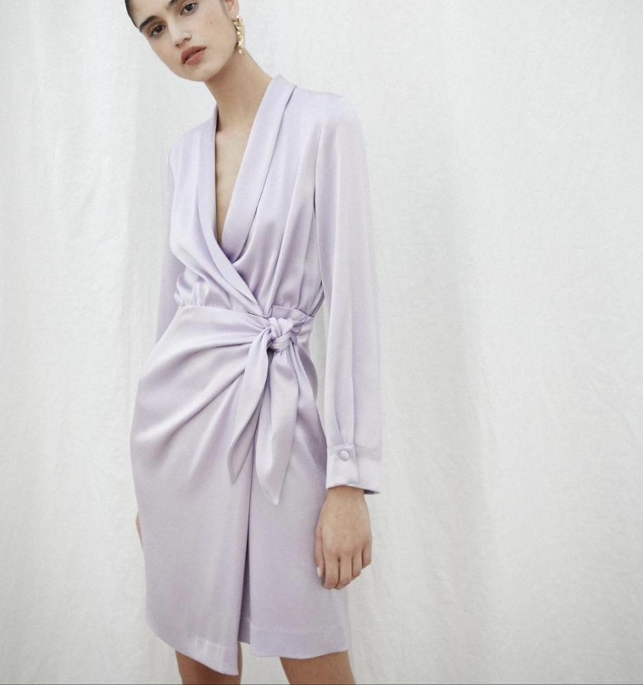 NANUSHKA Siwa Wrap Front Dress Lilac